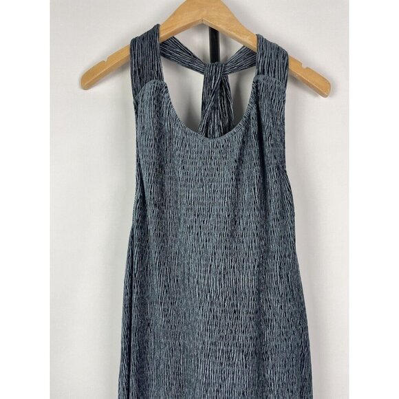 Maeve By Anthropologie Navy Blue Crinkle Velvet Sleeveless Maxi Dress Size M - Picture 5 of 10